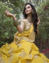 Nakshatra Yellow Wedding Wear Saree