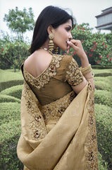 Nakshatra Brown Wedding Wear Saree