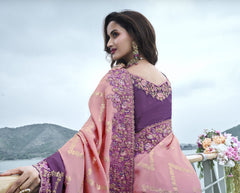 Nakshatra Pink Wedding Wear Saree