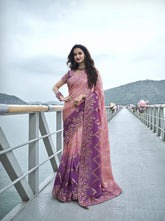 Nakshatra Pink Wedding Wear Saree