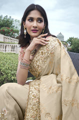 Nakshatra Beige Wedding Wear Saree