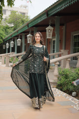 Nakshatra Green Partywear Palazzo Suit