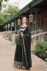 Nakshatra Green Partywear Palazzo Suit