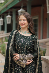 Nakshatra Green Partywear Palazzo Suit