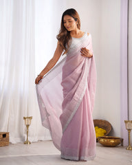 Nakshtara Onion Embellished Saree