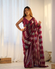 Nakshatra Maroon Dazzling Saree