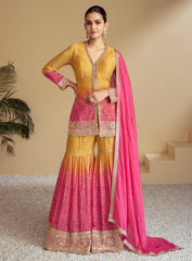 Nakshatra Yellow Party wear Garara Suit