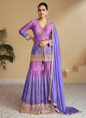 Nakshatra Violet Party wear Garara Suit