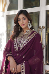 Nakshatra Wine Party Wear Gown