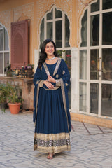 Nakshatra Blue Party Wear Gown