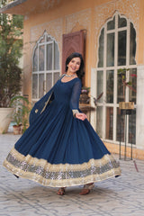 Nakshatra Blue Party Wear Gown