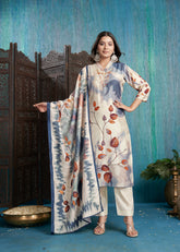 Nakshatra Digitally Print Off White Readymade Suit