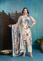 Nakshatra Digitally Print Off White Readymade Suit
