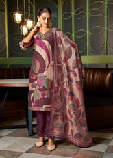 Nakshatra Digitally Print Purple Readymade Suit