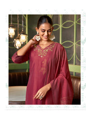 Nakshatra Digitally Print Red Readymade Suit