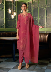 Nakshatra Digitally Print Red Readymade Suit