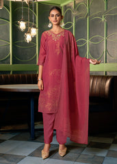 Nakshatra Digitally Print Red Readymade Suit