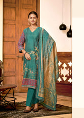 Nakshatra Digitally Print Sea Green Readymade Suit