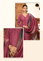 Nakshatra Digitally Print Maroon Readymade Suit