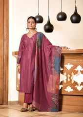Nakshatra Digitally Print Maroon Readymade Suit