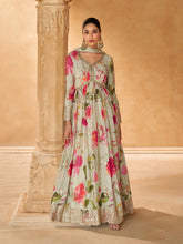 Nakshatra Off White Floral Indo Western Gown