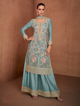 Nakshatra Sky Blue Heavy Embroided Festive Wear