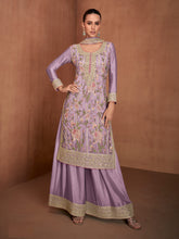 Nakshatra Purple Heavy Embroided Festive Wear