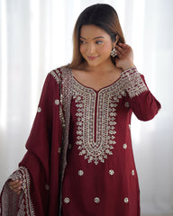 Nakshatra Ready to Wear Maroon Sharara Suit