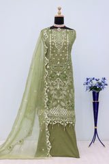 Nakshatra Green Embroidered Suit