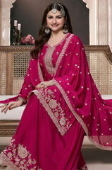 Nakshatra Pink Chinon Sharara Suit