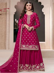 Nakshatra Pink Chinon Sharara Suit