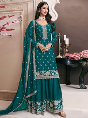 Nakshatra Rama Chinon Sharara Suit