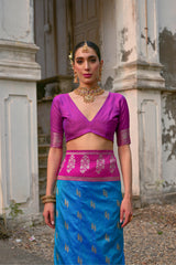 Nakshatra Firozi Banarsi Silk Saree