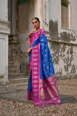 Nakshatra Firozi Banarsi Silk Saree