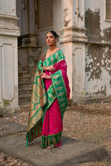 Nakshatra Pink Banarsi Silk Saree
