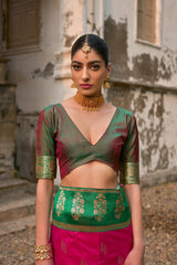 Nakshatra Pink Banarsi Silk Saree