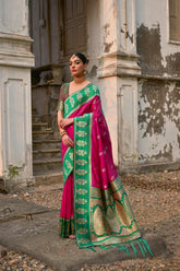 Nakshatra Pink Banarsi Silk Saree