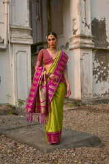 Nakshatra Mahendi Banarsi Silk Saree