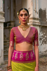 Nakshatra Mahendi Banarsi Silk Saree