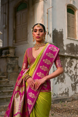 Nakshatra Mahendi Banarsi Silk Saree