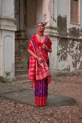 Nakshatra Lavender Banarsi Silk Saree