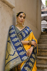 Nakshatra Yellow Banarsi Silk Saree