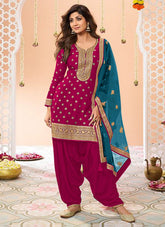 Nakshatra Shilpa Shetty Pink Silk Suit