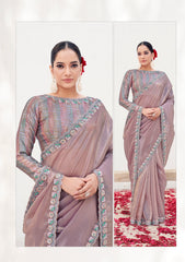 Nakshatra Onion Shimmer Silk Saree