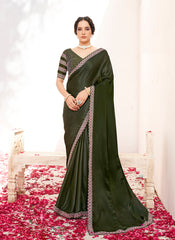 Nakshatra Green Shimmer Silk Saree
