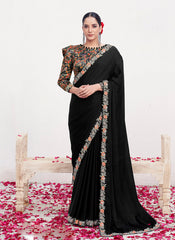 Nakshatra Black Shimmer Silk Saree