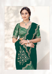 Nakshatra Green Shimmer Silk Saree