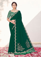 Nakshatra Green Shimmer Silk Saree