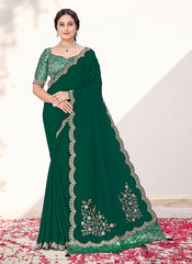 Nakshatra Green Shimmer Silk Saree