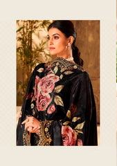 Nakshatra Black Dola Silk Suit